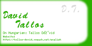 david tallos business card